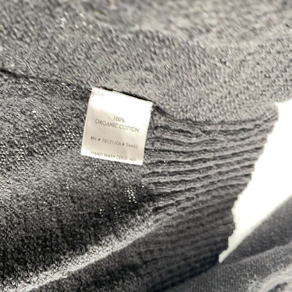 EILEEN FISHER Cardigan XL Organic Cotton Slub Shawl Draped Open Front Gray - Picture 10 of 14